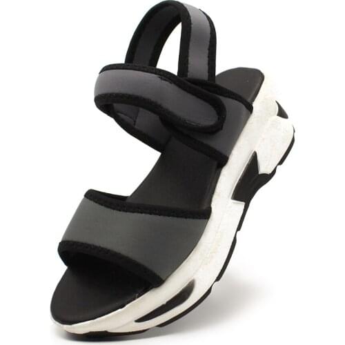 Summer Womens Sandals Wedge Wild Tide Casual Thick Heels Shoes Female Beach Shoes Flat Student Sandals Platform Slippers Shoes