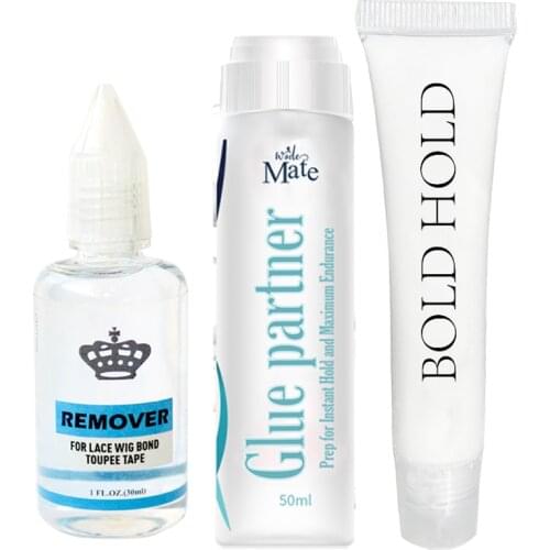 Private Label Wig Glue Bold Hold Lace Glue Hair Waterproof Glue for Lace Wig& Glue Remover Wig Adhesive Remover Skin Protector