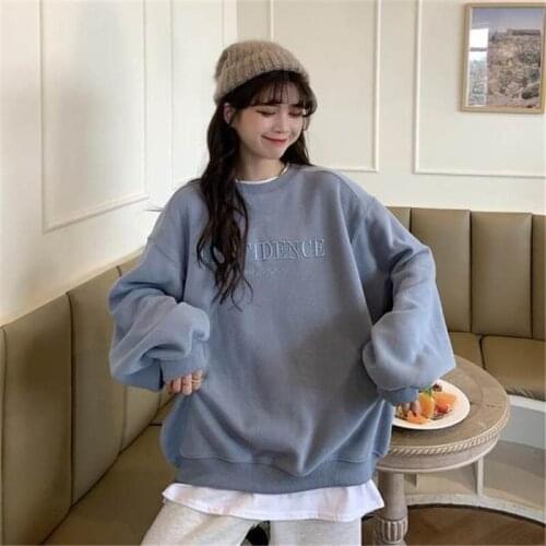 Loose Tops for Women Sweatshirt Spring Autumn Crewneck Vintage Harajuku Female Sweetshirts Casual Pullover Hoodie Woman Clothing