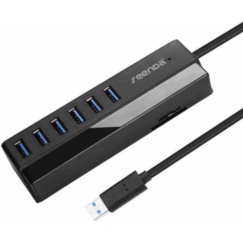 USB 3.0 to 6-Port USB3.0 Data Hub High Speed up to 5Gbps Adapter With SD/TF Card reader for laptop Tablets PC Windows Mac OS