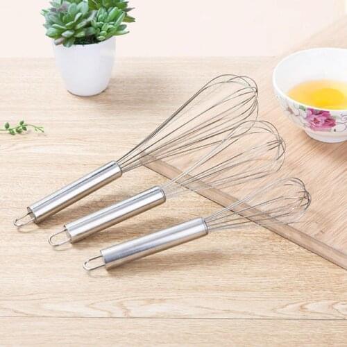 High Quality Stainless Steel Egg Beater Egg Stirring Whisk Manual Egg Beater Mixer Kitchen Baking Utensil Cream Butter Whisk