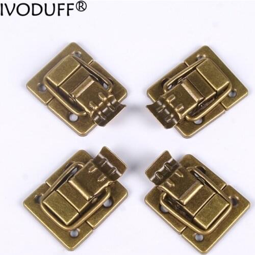 Ivoduff Antique Box Hasp Lock Catch Latches for Jewelry Box Suitcase Buckle Clip Clasp Furniture Hardware