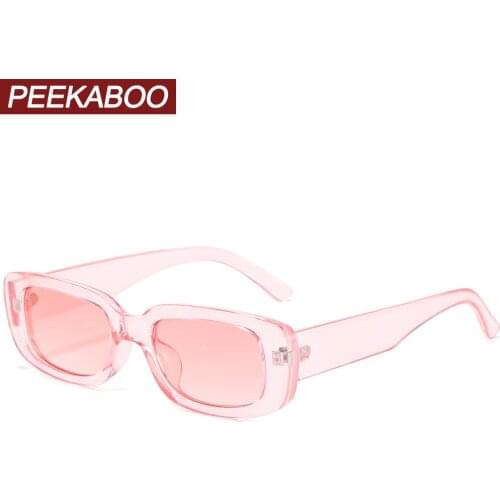 Peekaboo rectangle sunglasses women candy color 2021 blue pink square sun glasses ladies uv400 accessories female drop ship