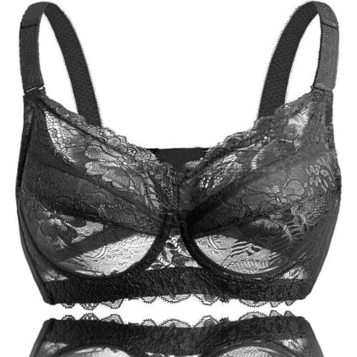 36 38 40 42 44 46 48 B C D E F G Drop Ship Womens Full Coverage Non-padded Underwire Big Size Lace Floral Unlined Bra