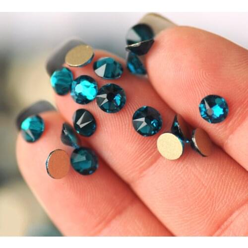 2088 Blue Zircon Crystal Shiny Rhinestones Flat Back Crystal Stones Handicrafts Non-Hotfix Rhinestone DIY Crafts Clothes