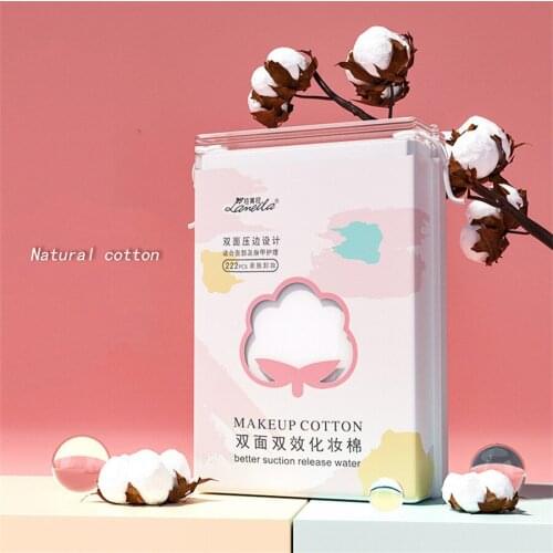 222 Pieces Double Side Thickened Cosmetic Cotton Multi-Layer Makeup Remover Cotton Pads Face Cleaning Nail Wipes E1054