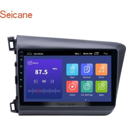 Seicane 9 inch RAM 4GB Android 10.0 2din Car radio Head Unit Player GPS For Honda Civic 2011-2015 Support RDS Mirror link TPMS