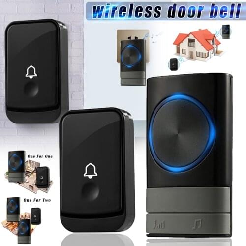 Spot Wireless Doorbell Long Distance Volume Adjustable Waterproof for Home Office Hogard