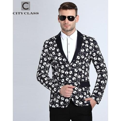 City Class 2019 New Spring Mens Blazer Fashion Slim Fit Business Casual Suits Eupo Size Jackets Veste Costume Homme 6001