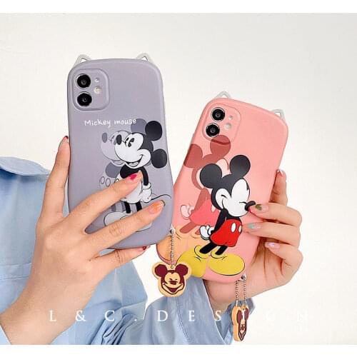 Disney Mickey Minnie original soft shell phone case for iPhone 7/8P/X/XR/XS/XS MAX/11/12Pro/12 Iphone couple protection case