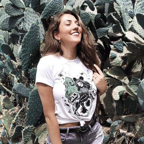 Colored Gothic fear and joy Ghost and Pumpkin cute t-shirt women funny 100% Cotton graphic hipster unisex Fashion tee top tshirt