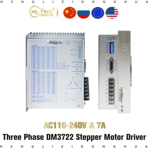 1Pc DM3722 Three Phase Digital Driver Fit 110 130 Nema42 Nema52 110BYGH350D Stepper Motor 7A AC110-240V For CNC Milling Router