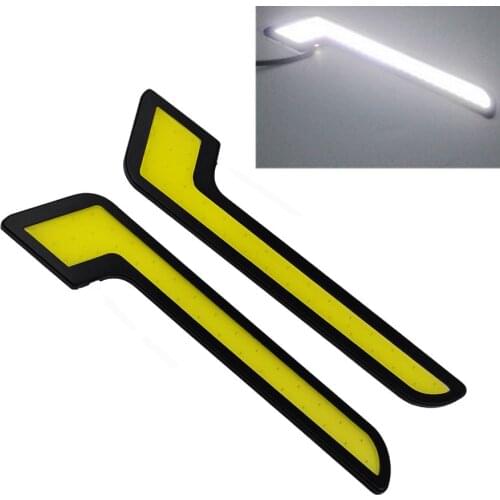 HYZHAUTO 2Pcs Car LED Daytime Running Lights COB DRL 12V Automobile LED Driving Lamp Waterproof White 6000K