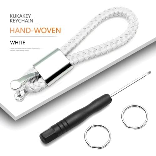 PU Leather Hand Woven Keychain Metal Key Rings Chains For Porsche Cayenne Macan 997 Panamera Cayman Car Key Holder Auto Keyring