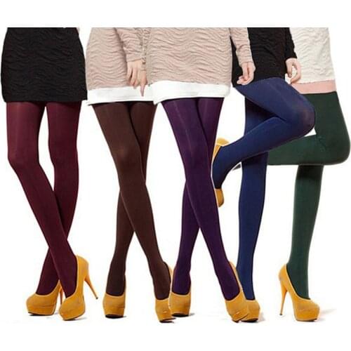 Women Candy Color Warm Tights Super Elastic Seamless Pantyhose Sexy Female Spring Autumn Winter Tights