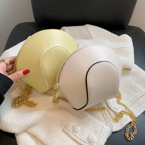 Small Shell PU Leather Crossbody Bag For Women 2021 Chain Shoulder Handbags Female Party Hand Clucth Summer Cross Body Bag