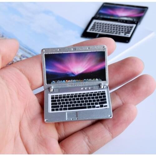 Miniature laptop model mini items food play scene 1/6 1/12 bjd doll accessories landscape 1:12 doll house accessories