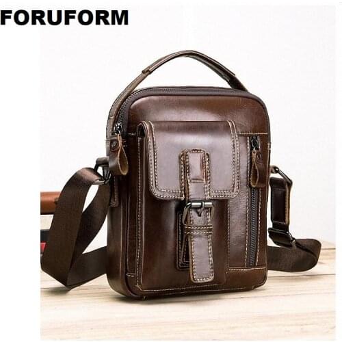 Fashion Casual Male Shoulder Bag Mens Genuine Leather Handbag Man Messenger Bags Solid Men Handbags ZH-250