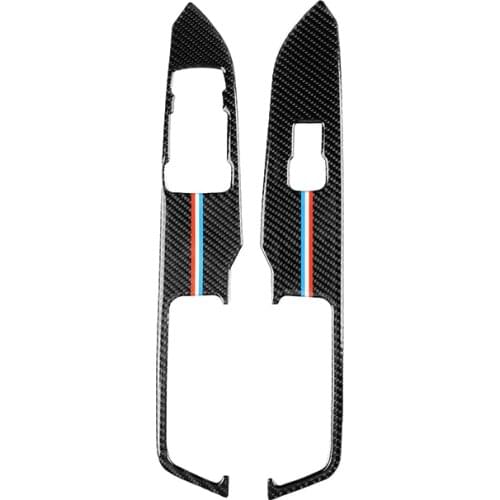 Carbon Fiber Car Window Control Switch panel Decor Frame Cover fit for Ford Mustang 2015 2016 2017 Car accessories Sticker