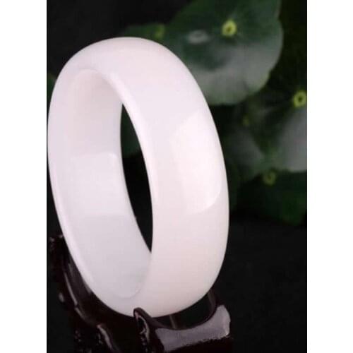 Natural A Grade White Jadeite Bangle Diameter 64mm