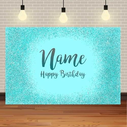 Seekpro Tiffany Blue Silver Happy Birthday Party Pink Black Background Photography Flash Decoration Supplies Name DIY Colorful