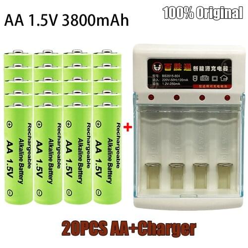 New 100% Original1.5V AA NI MH Rechargeable AA Battery Alkaline 3800mah For Torch Toys Clock MP3 Player Replace Ni-Mh Battery