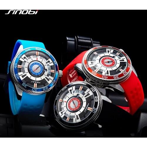 SINOBI 2020 New Car Dashboard Speed Creative Watch Men Luxury Brand Silicone Band Stainless Steel Men Wristwatches Male Clock
