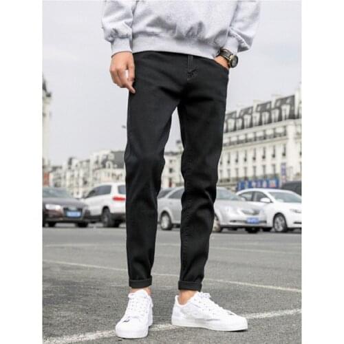 New Fashion Men Casual Stretch Skinny Jeans Slim Fit Trousers Tight Pants Solid Colors Pencil Trousers
