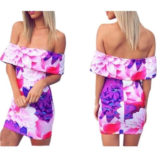 New Style Flower Bandage Dress 3S2376 Fashion Design Print Sexy Bodycon Mini Dress