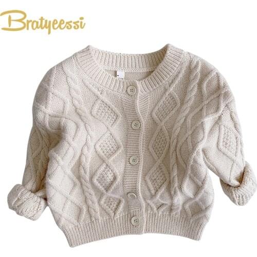 Autumn Winter Knitted Sweater Kids Cardigan Coat for Girls Knitwear Children Outerwear Baby Boy Sweaters Toddler Clothes