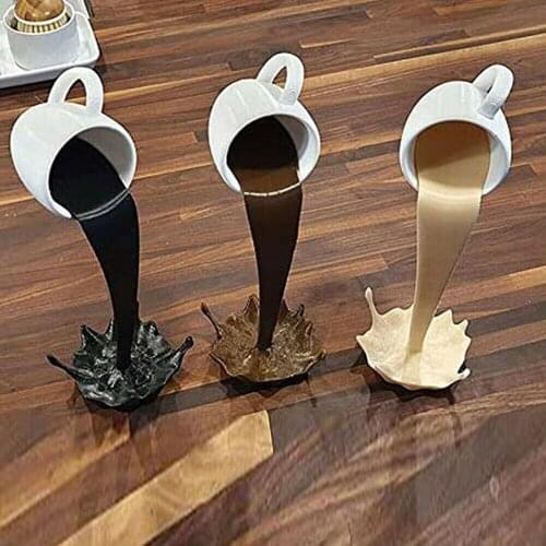 Floating Pouring Liquid Coffee Mug Cup Design Resin Model Miniature Home Decoration Display Mold Interesting Accessories