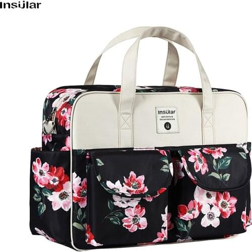 Insular Portable Baby Diaper Bag Handbag Mummy Bag Travel Bags Storage Pocket for Newborn Infant Necessities Supplements