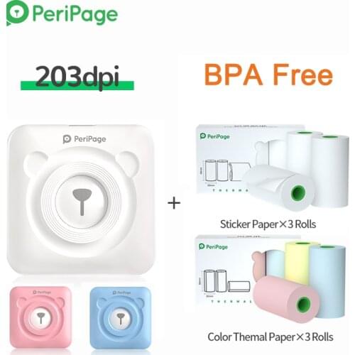 Peripage Portable Mini Thermal Bluetooth Printer Pocket Photo Printer For Mobile Phone ios Android 58mm with BPA Free Paper