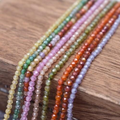 2mm Transparent zircon beads Natural Small stone beads Tiny Faceted zircon beads Round Small Loose Beads For Jewelry Making