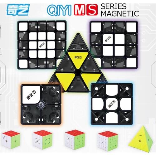 Qiyi MS Series Magnetic 2x2 3x3 4x4 5x5 Pyramid Magic Cube Toys Twisty Speed Puzzle Magnets Cube Educational Children Toys Gift