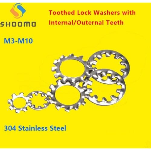 Lock Washer External Teeth Lock Washer Internal Toothed Shakeproof Washers Lock Washer 304 Stainless Steel GB/T86.1/86.2