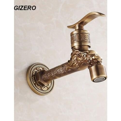 Newly Arrival Antique Bronze Dragon Carving Taps Royal Style Faucet Bibcock washing machine faucet Long Spout ZR223
