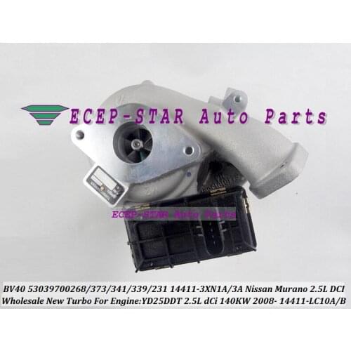Turbo BV40 53039880373 53039700373 53039700341 53039880341 53039700231 14411 3XN3A 14411 3XN1A turbine For Nissan Murano 2.5