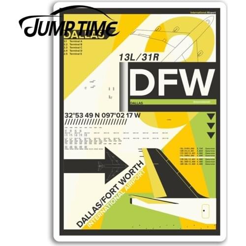 Jump Time for Dallas Airport Vinyl Stickers Texas USA Sticker Laptop Luggage Car Decal Window Wiper Trunk Car Styling
