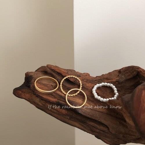 Dumb gold fashion Copper alloy rings for women Korean cute minimalist high quality ring set hip hop jewelry 2020 pierscionki