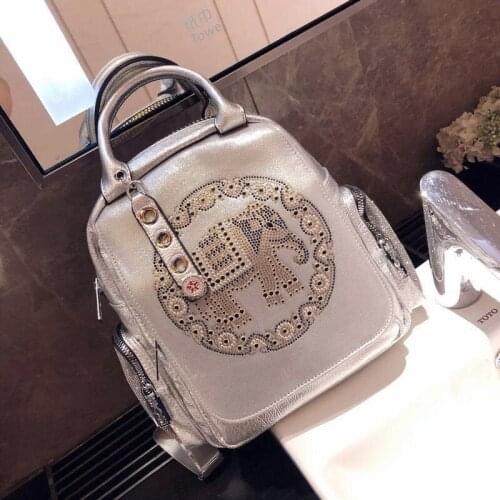 2020 Ladies Leather Backpack Vintage Womens Single Shoulder Bag Sac a Dos Travel Ladies Handbag Mochilas Student School Bag