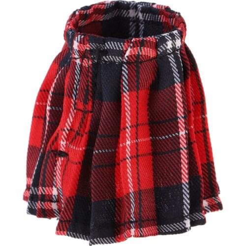 1/6 Female Clothes Mini Skirt Plaid Dress for 12inch Kumik CY CG