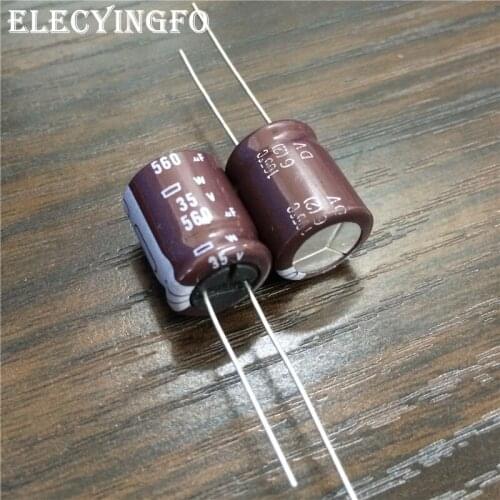 10pcs 560uF 35V560UF NIPPON NCC W Series 12.5x15mm 35V560uF Aluminum Electrolytic Capacitor