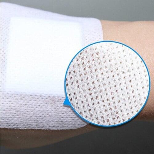 10pcs 6*7cm Non-woven Medical Adhesive Hemostasis Plaster Wounds Dressing Band Aid Bandage Wound First Aid Tool