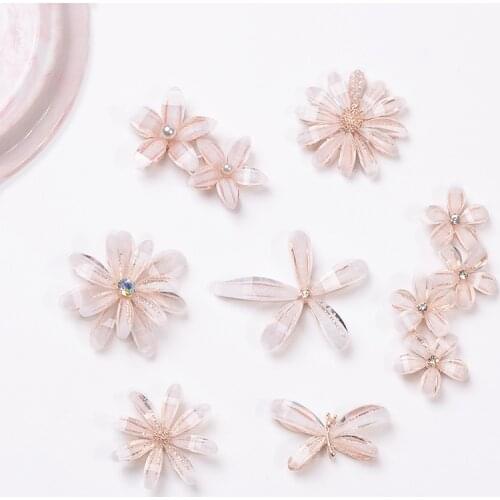 10 Pieces Metal Resin Flower Ornament Hairwear Apparel Accessories DIY Jewelry Findings