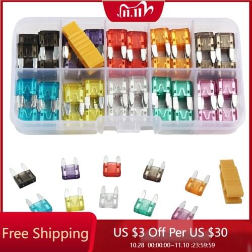 120Pcs small size Auto Safety Blade Fuses Assortment Kit Standard ATC/ATO Blade Fuse For Car Automotive Boat Truck