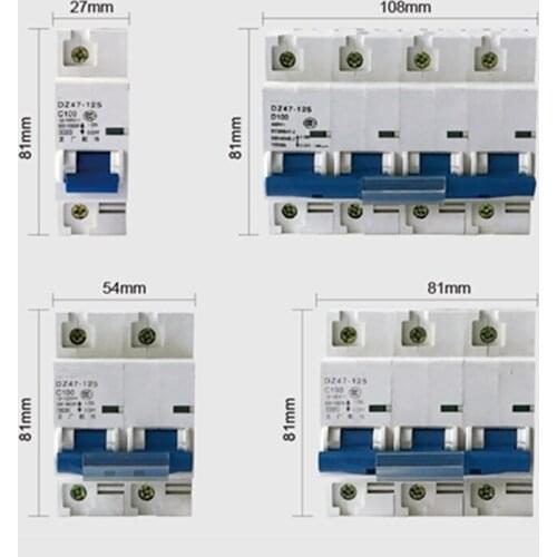 DC250v-1000v Circuit Breaker 220v 440v 500v 600v 1p 2p 3p 4p 1-125A Direct Air Open Atmosphere Switch Defence Tripping Operation