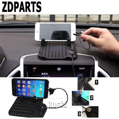 ZDPARTS Car Anti-skid Pad Mat Phone Holder Charger For Lada Granta Vesta Kalina Priora Toyota Corolla Avensis Rav4 Fiat 500 Auto