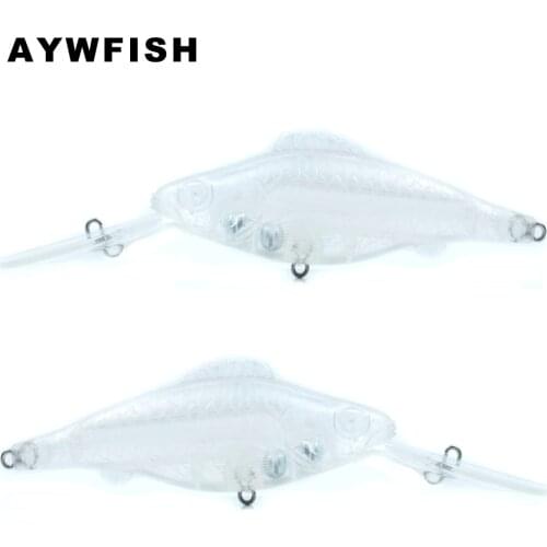AYWFISH 20PCS A Lot Unpainted Minnow 125mm 12.5g Floating Wobbler Long Diving Lip Jerk Artificial Crank Bait Bass Fishing Blank