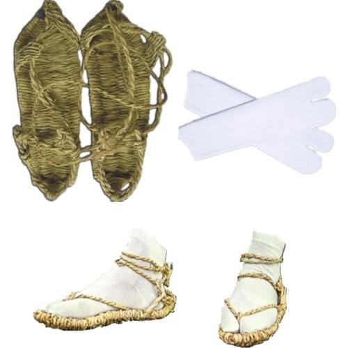 Free Shipping Anime cosplay Bleach Cosplay Costumes Hand-made Straw Sandals Slipper Shoes with Socks Cosplay